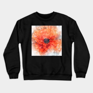 Floral Graphic Design, Poppy Watercolor Design Flower Lover Gifts Crewneck Sweatshirt